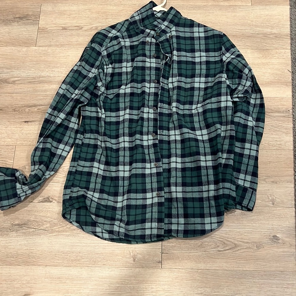 Goodfellow Flannel (green and blue) size L